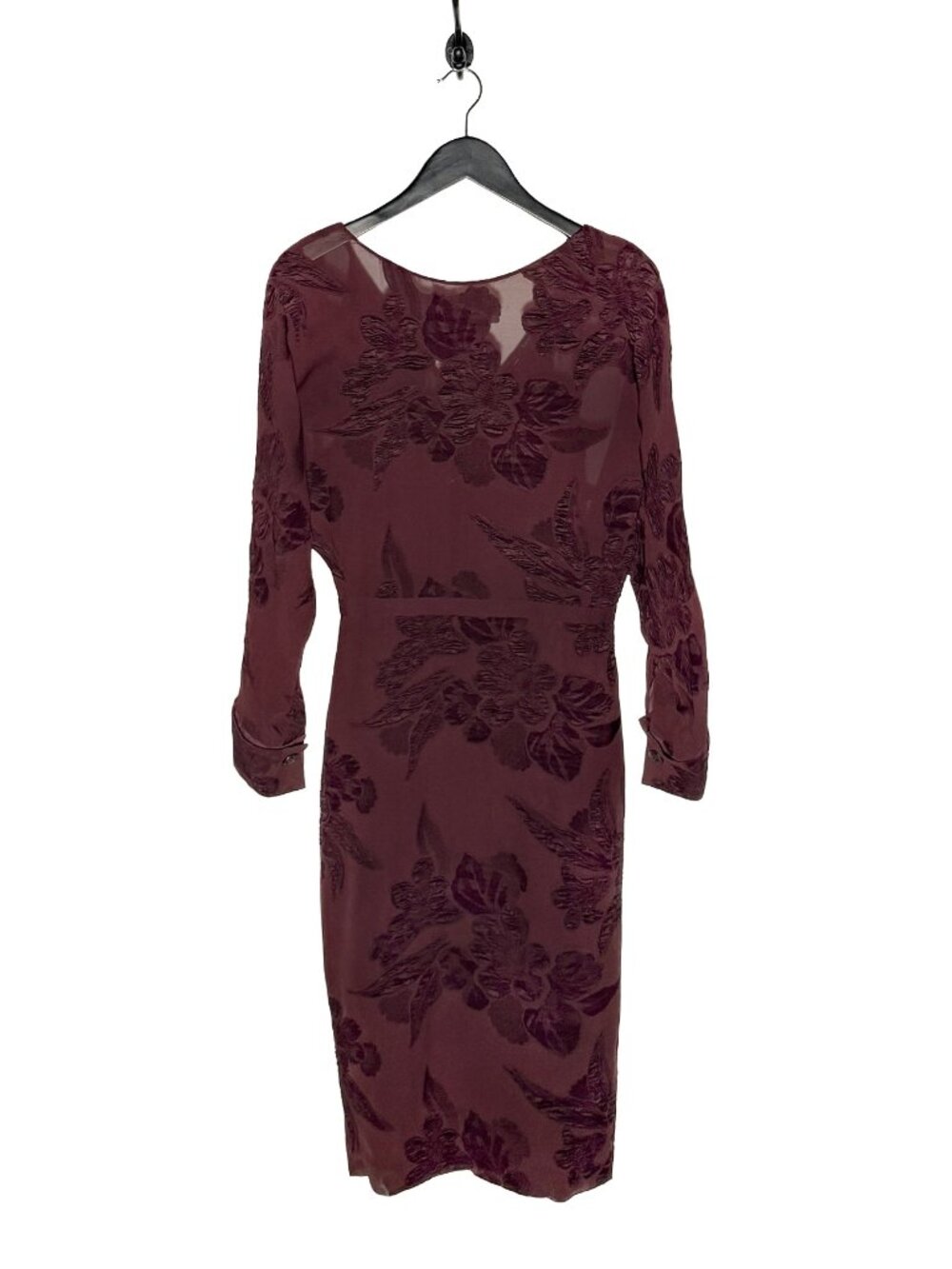 Gucci 2012 Runway Burgundy Sheer Floral Dress